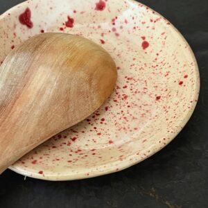 Speckled spoon rest in Red