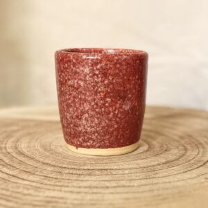 Spotted matte pink thumb hold tumbler