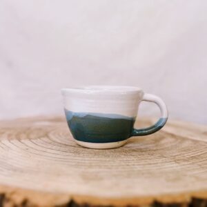 Faded blue waves mug