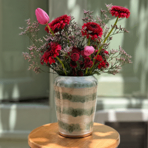 Green stripe vase