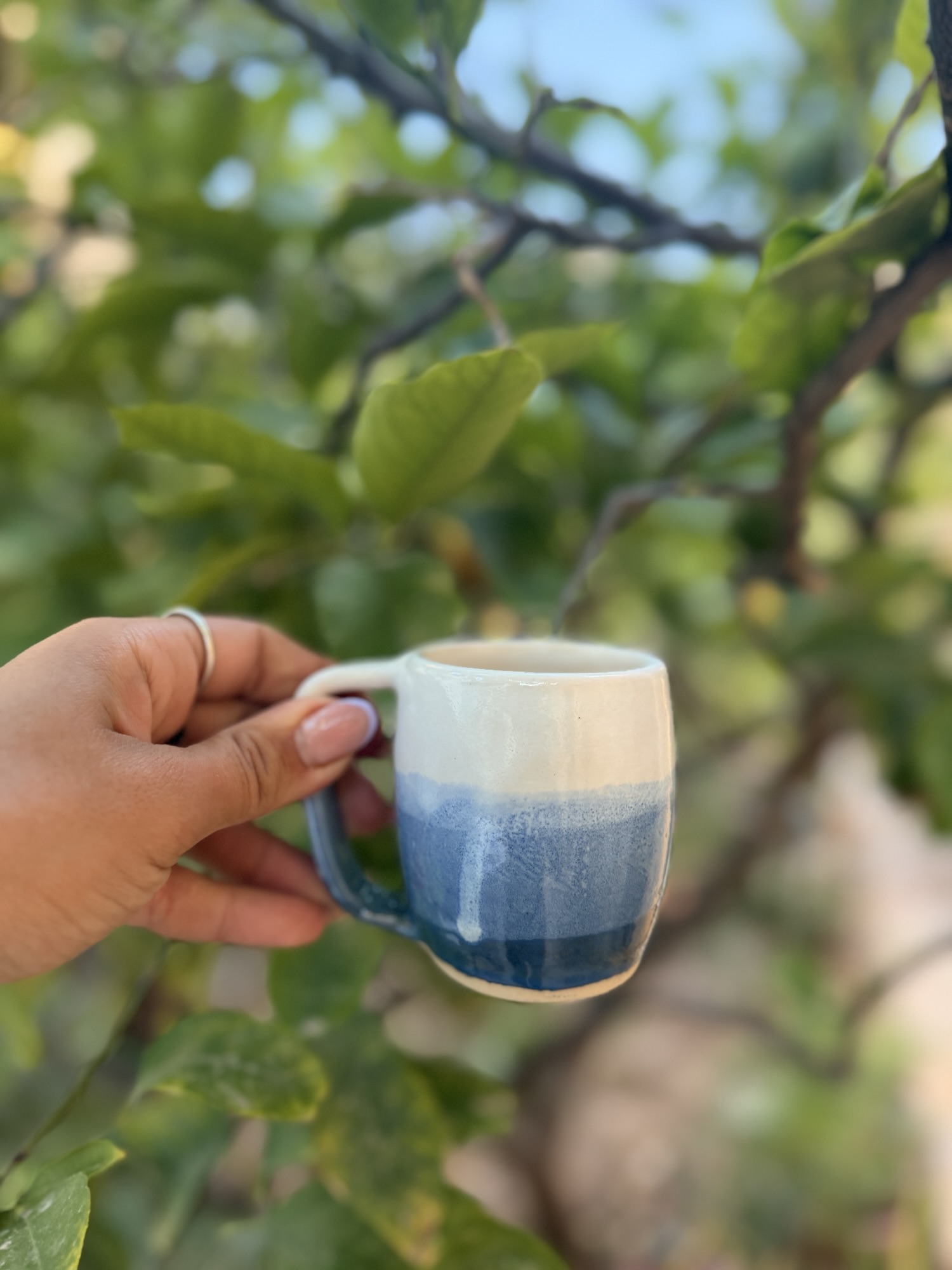 White on blue mug - Image 2