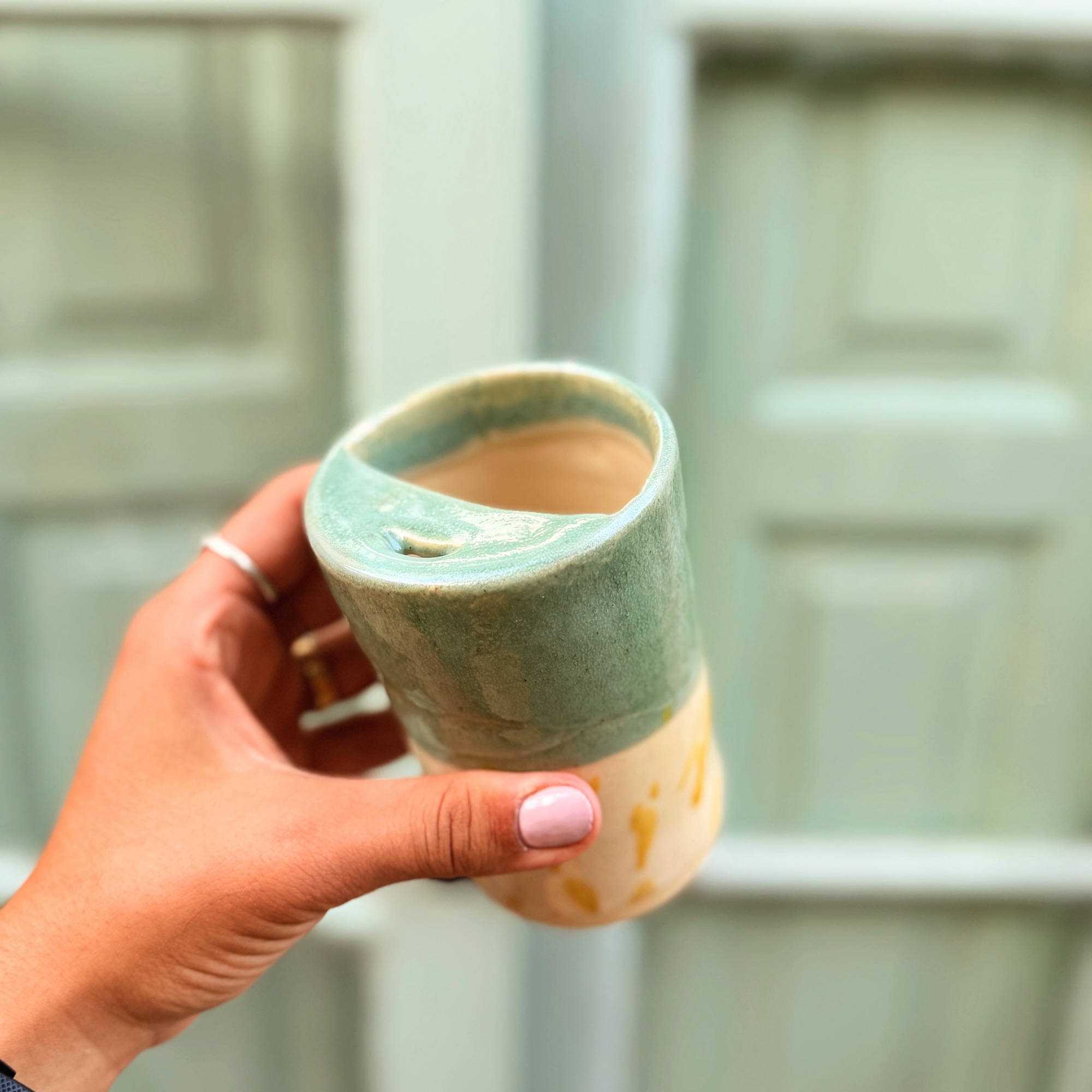 Yellow drop Iced coffee cup - Image 2